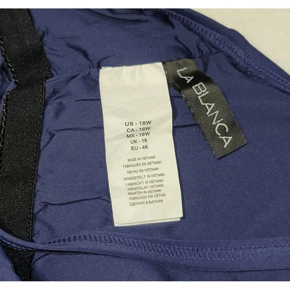 La Blanca Blue Island Goddess One Piece Swimsuit Ruched Plus Size‎ 16W
